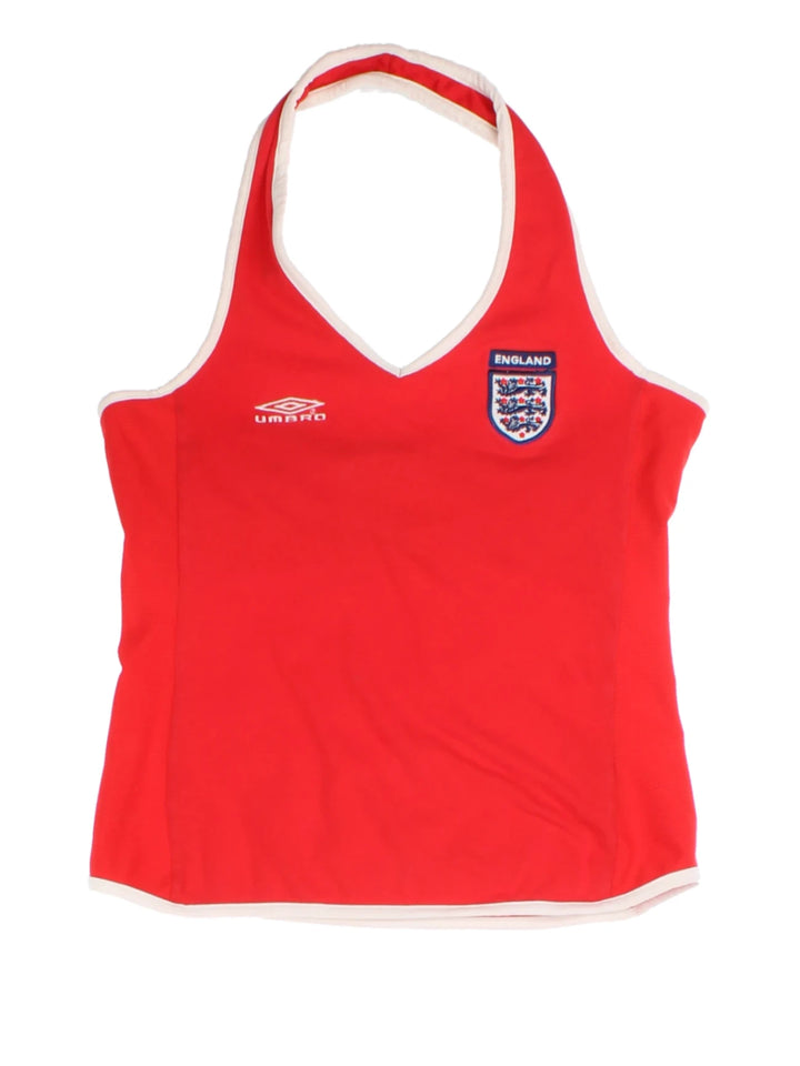 Y2K Umbro Red England Halter Neck Top (Size S)
