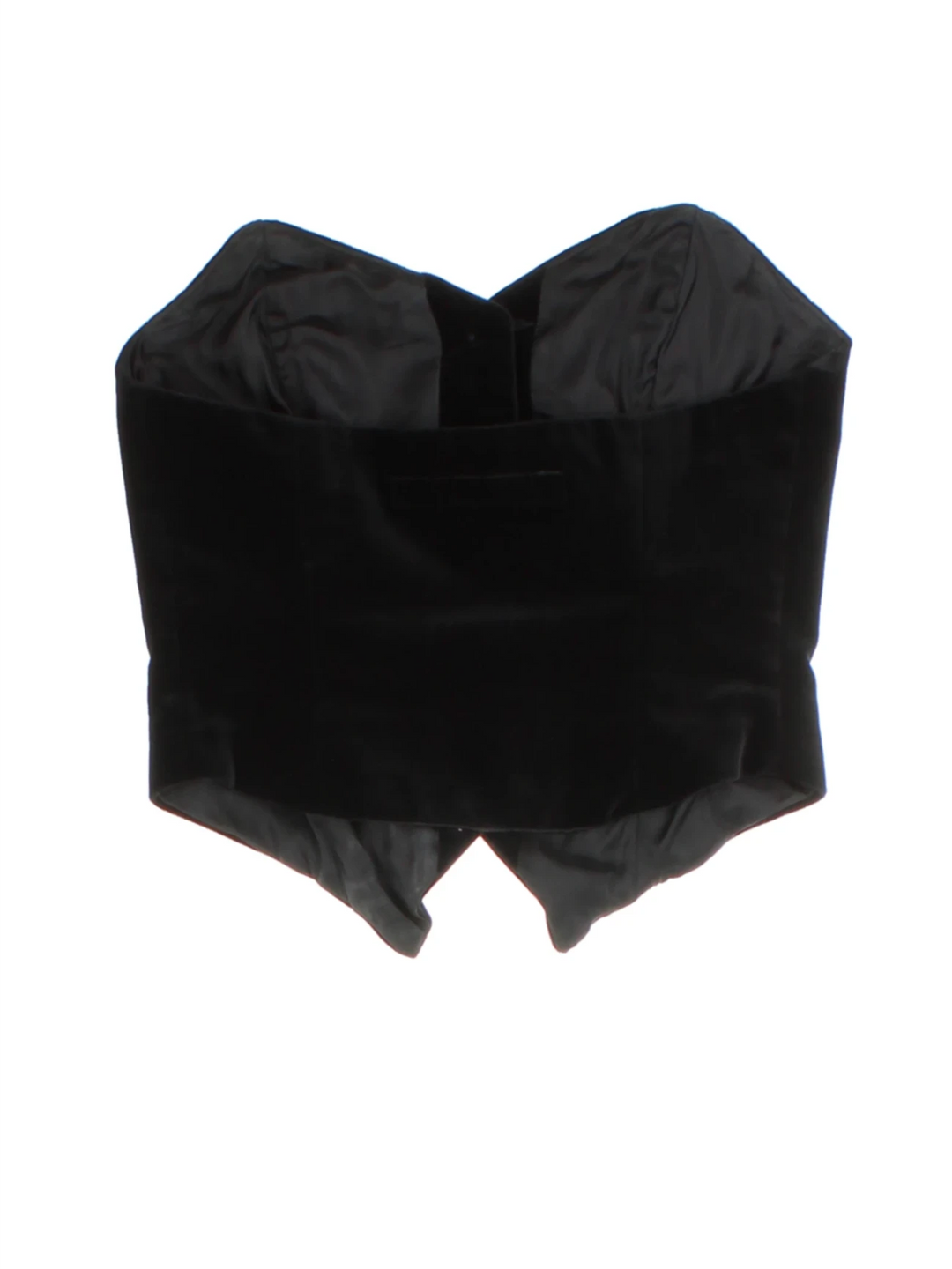 Katharine Hamnett Black Strapless Velvet Top (Size XXS)