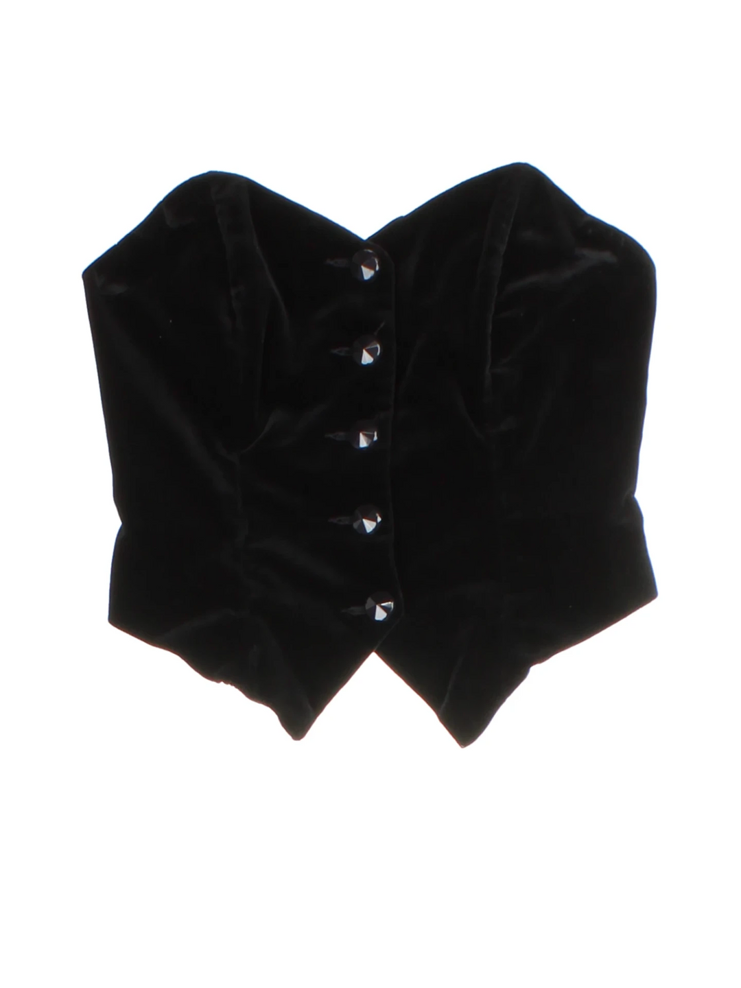 Katharine Hamnett Black Strapless Velvet Top (Size XXS)
