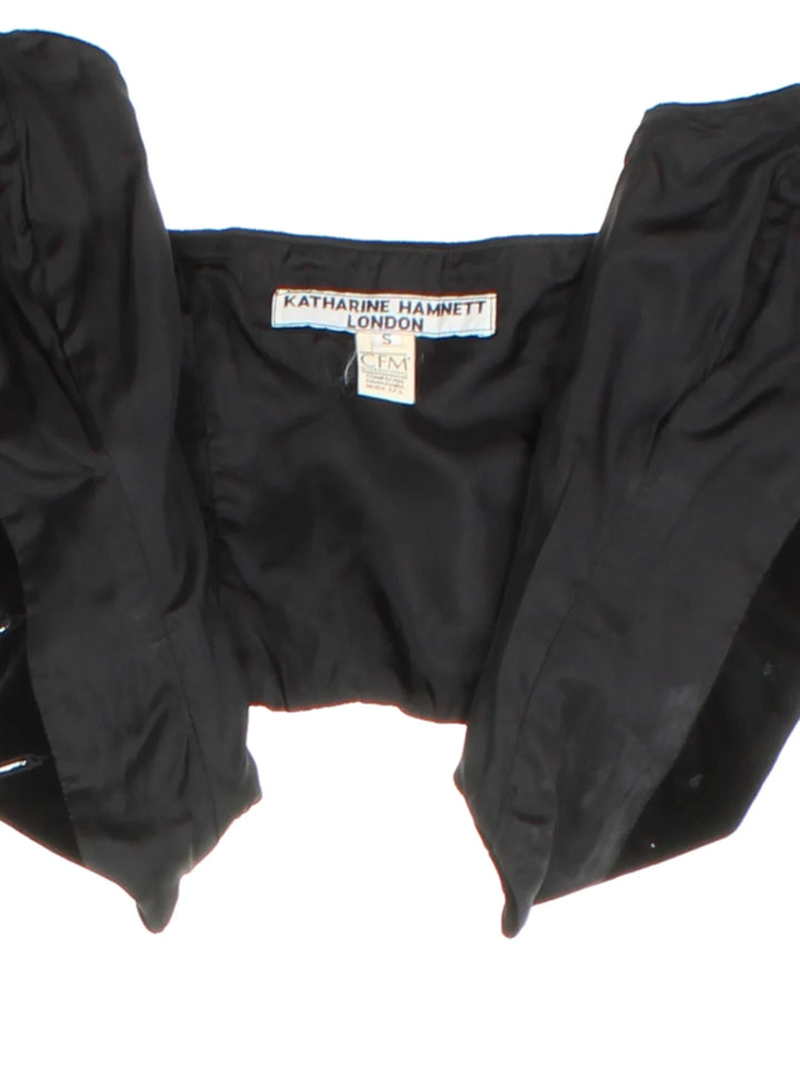 Katharine Hamnett Black Strapless Velvet Top (Size XXS)