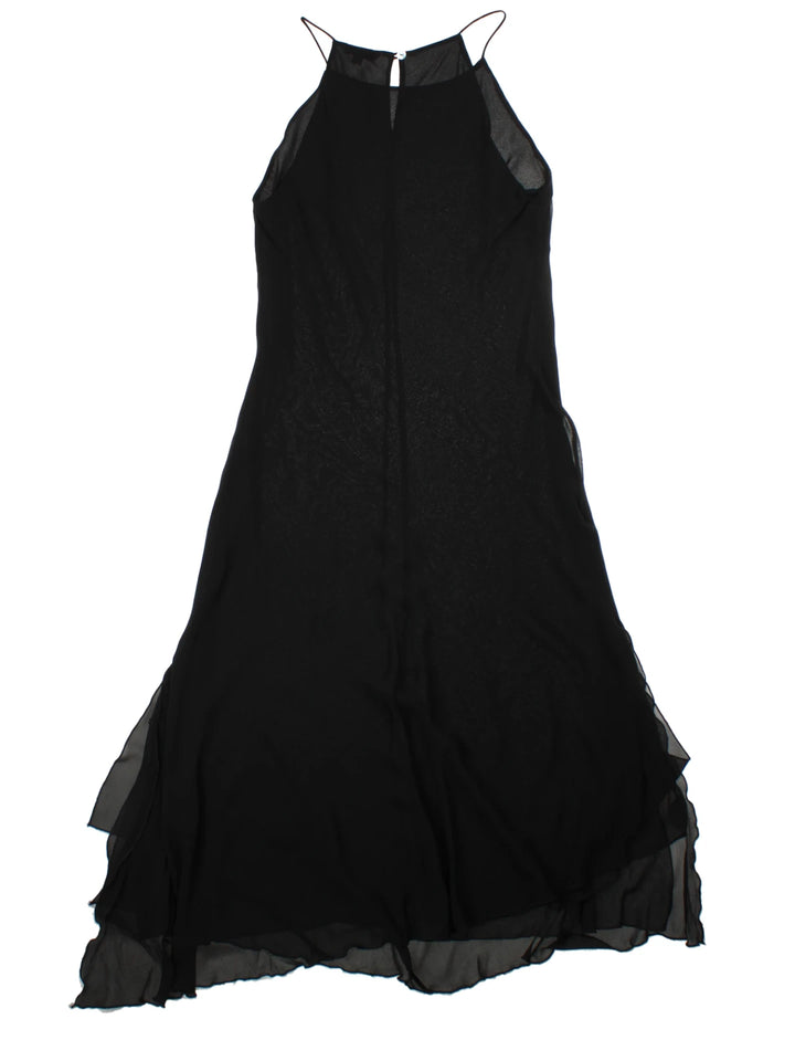 Y2K Black Layered Midi Dress (Size M)
