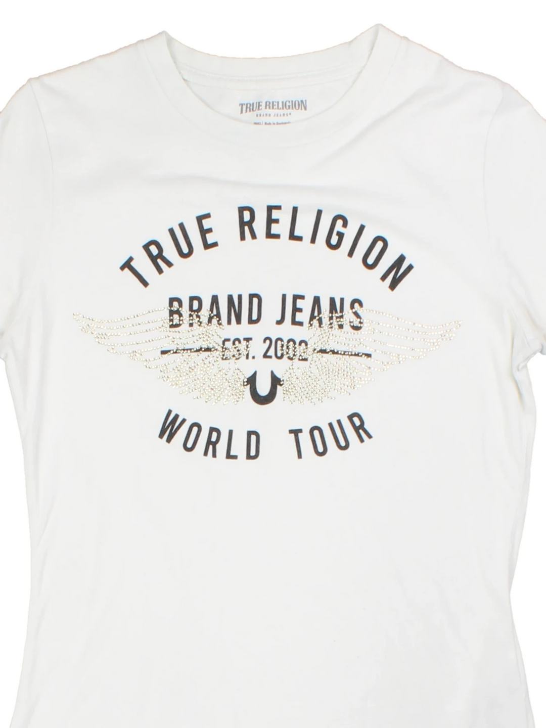 Y2K True Religion White Graphic T-Shirt (Size S)