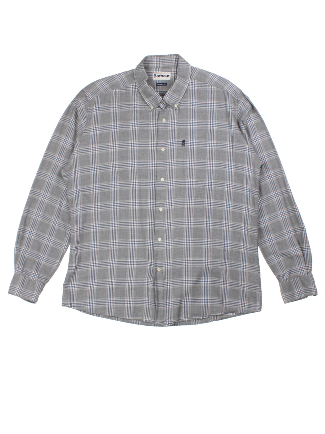 Barbour Grey Plaid Check Shirt (Size XXL)