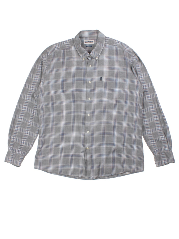 Barbour Grey Plaid Check Shirt (Size XXL)