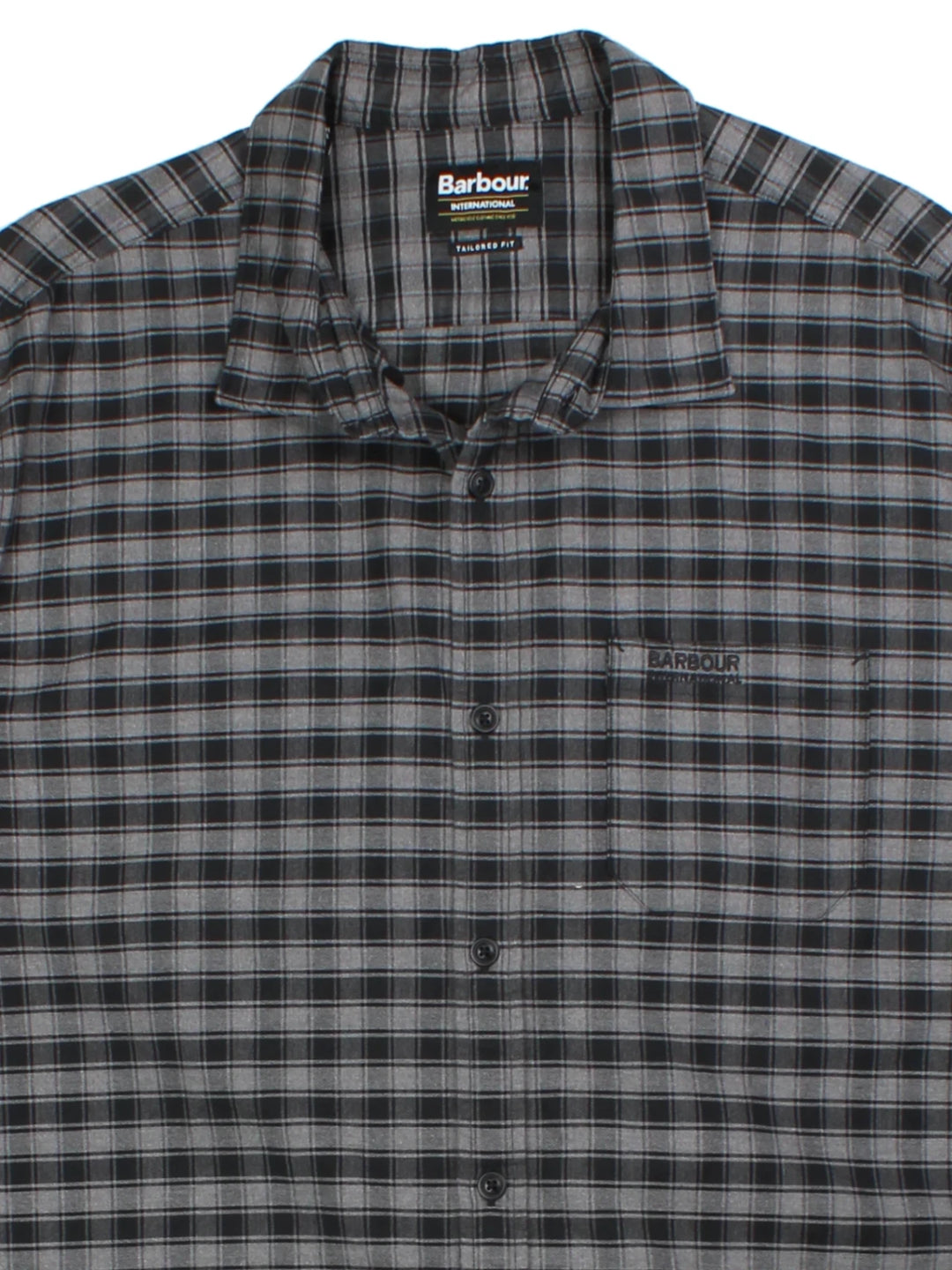 Barbour Grey Plaid Shirt (Size XL)