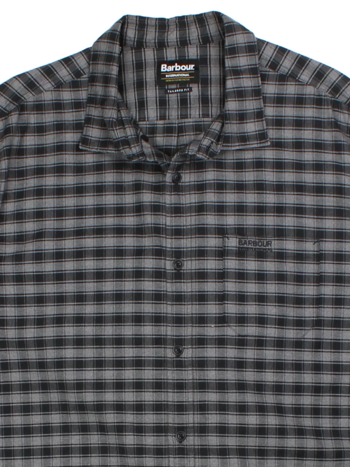 Barbour Grey Plaid Shirt (Size XL)