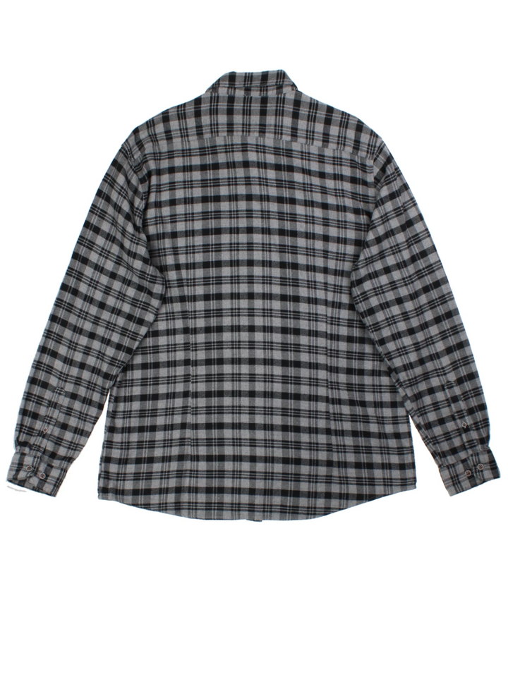 Barbour Grey Plaid Flannel Shirt (Size XXL)