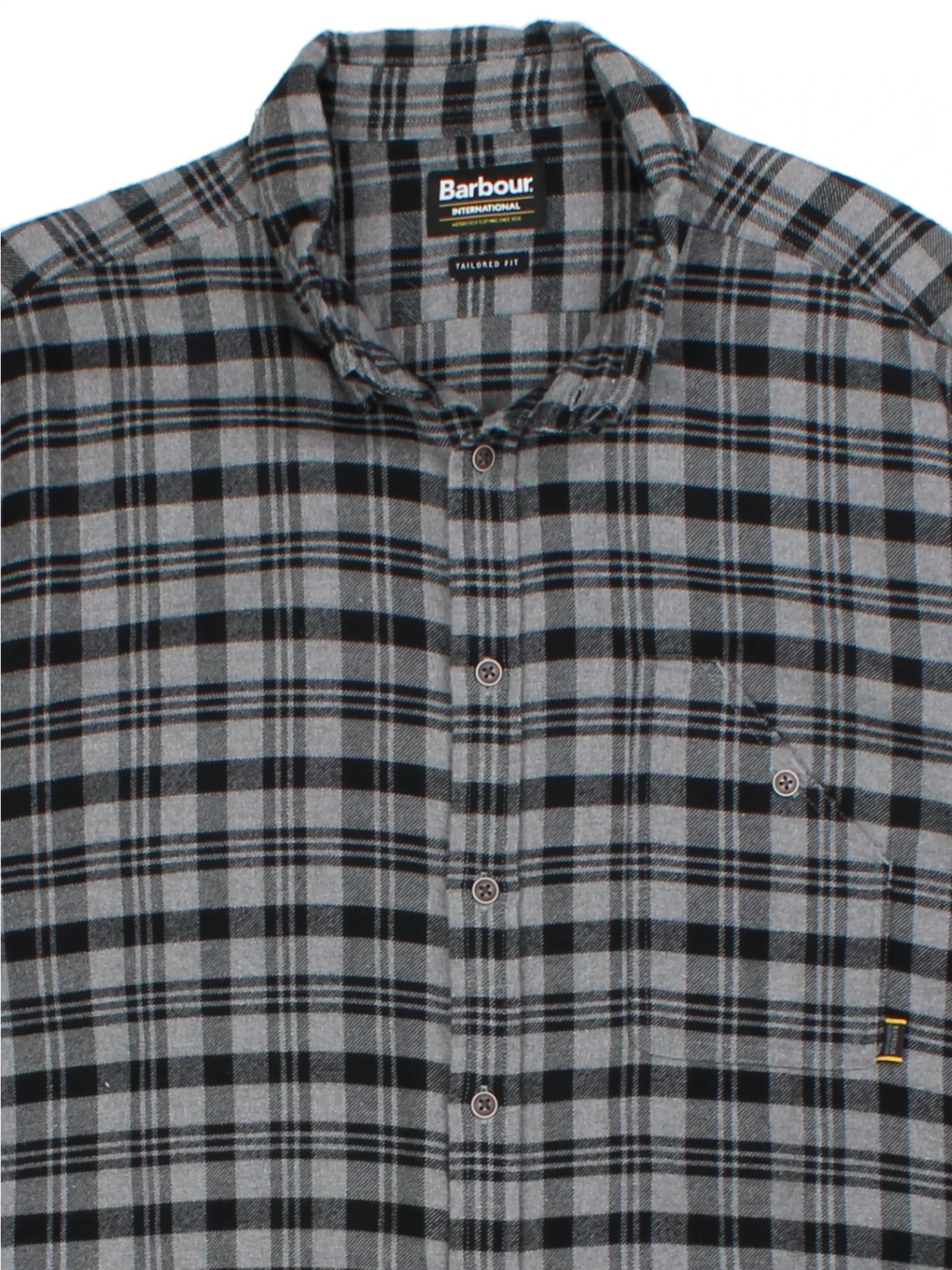 Barbour Grey Plaid Flannel Shirt (Size XXL)