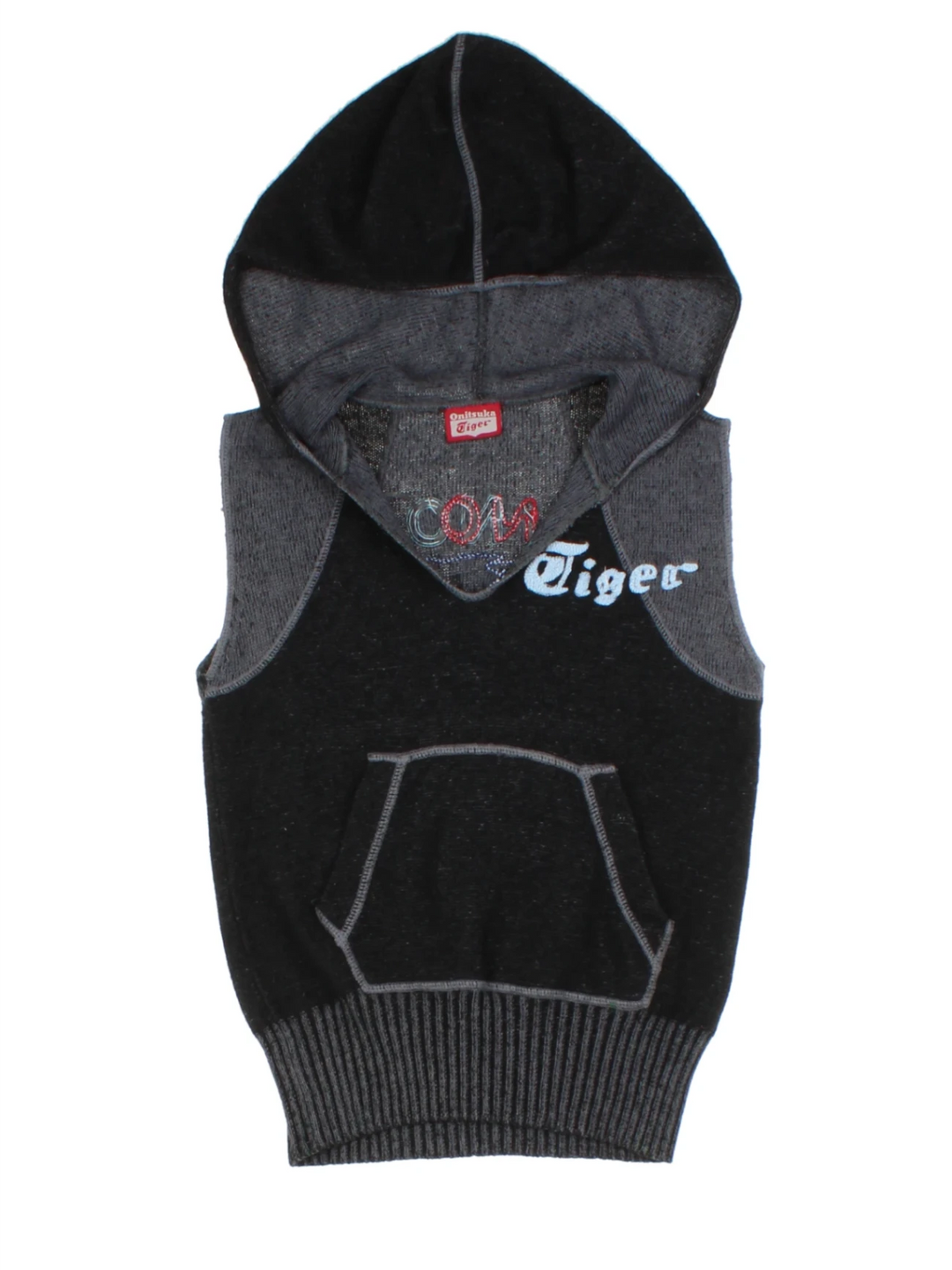 Y2K Black Sleeveless Hoodie (Size S)