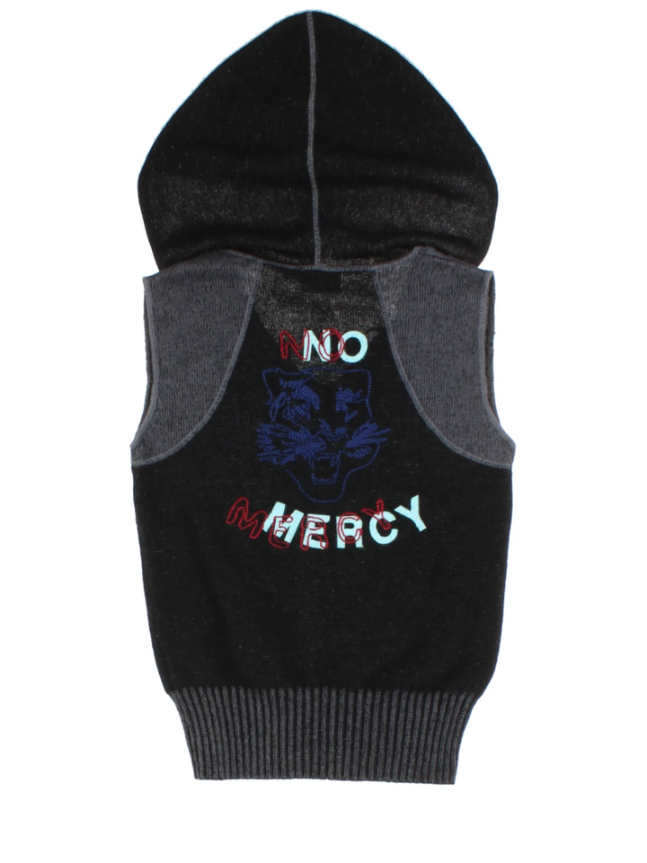 Y2K Black Sleeveless Hoodie (Size S)