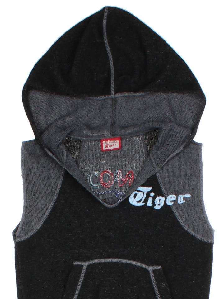 Y2K Black Sleeveless Hoodie (Size S)