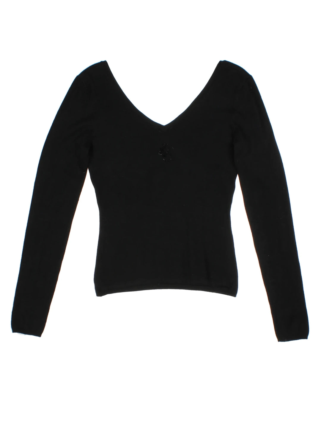 Y2K Versace Black V-neck Jumper (Size S)
