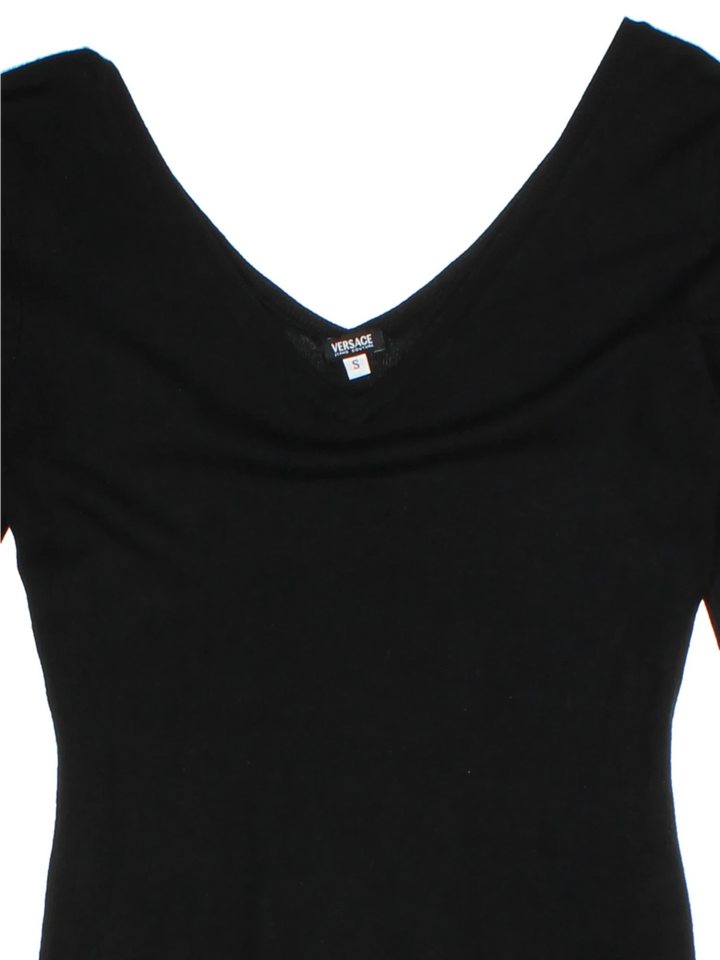 Y2K Versace Black V-neck Jumper (Size S)