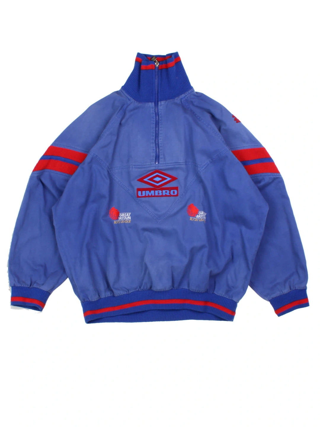 90s Umbro Rugby League Blue Drill Top (Size XXL)