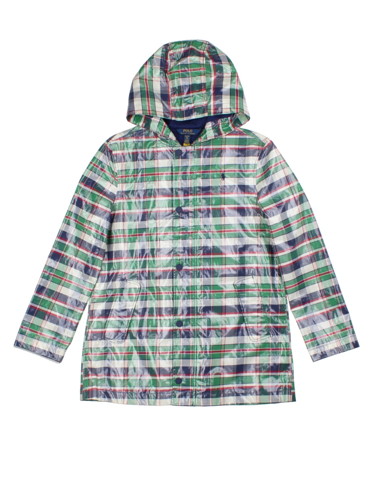 Ralph Lauren Green Checked Rain Coat (Size S)