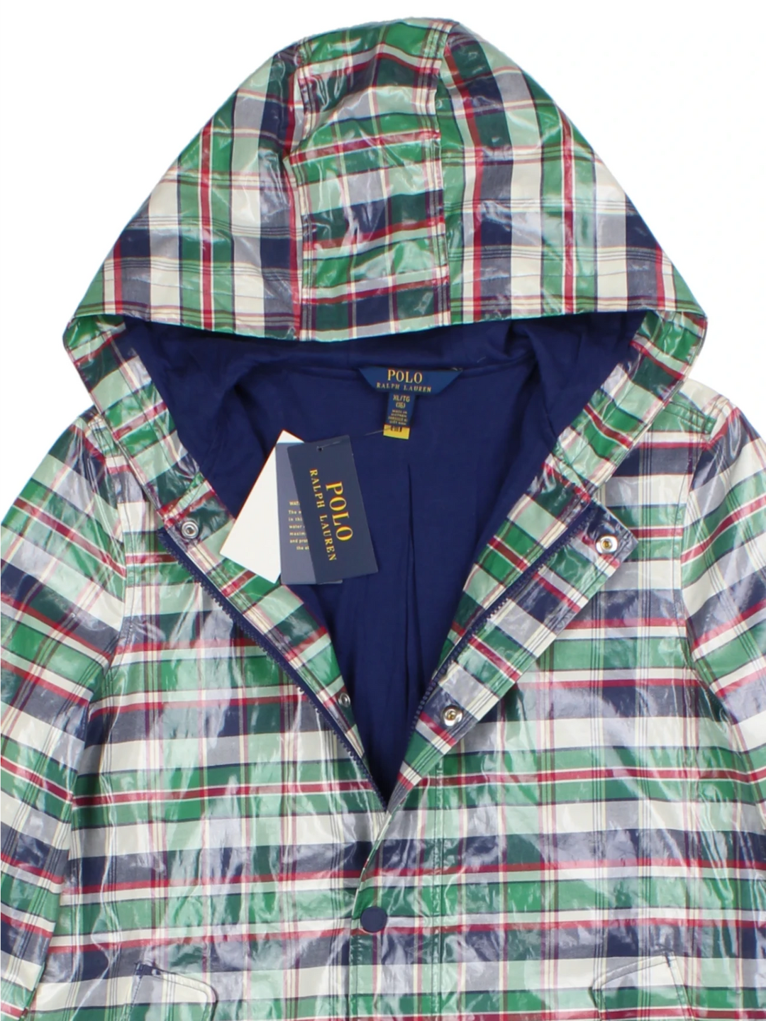 Ralph Lauren Green Checked Rain Coat (Size S)