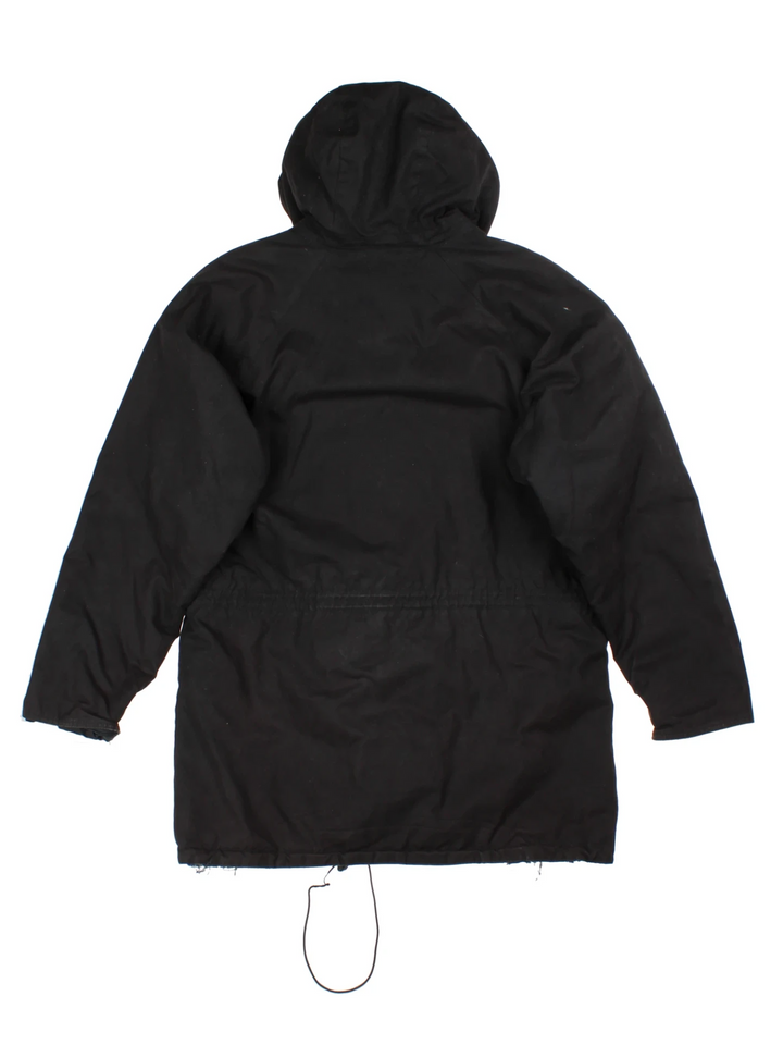 Barbour International Black Parka Jacket (Size L)
