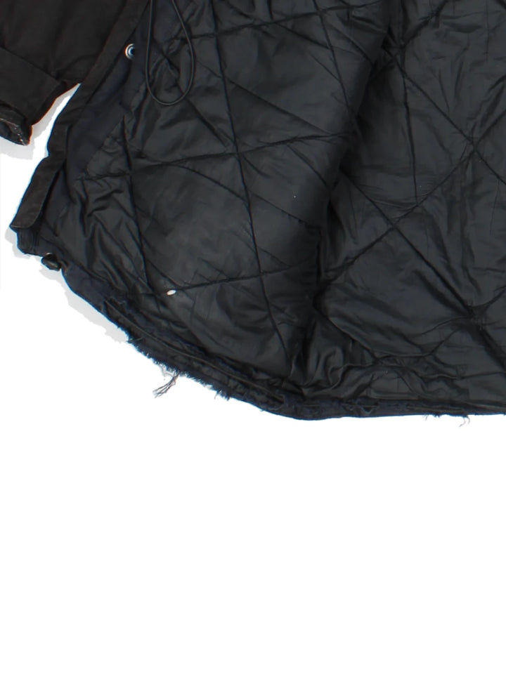 Barbour International Black Parka Jacket (Size L)