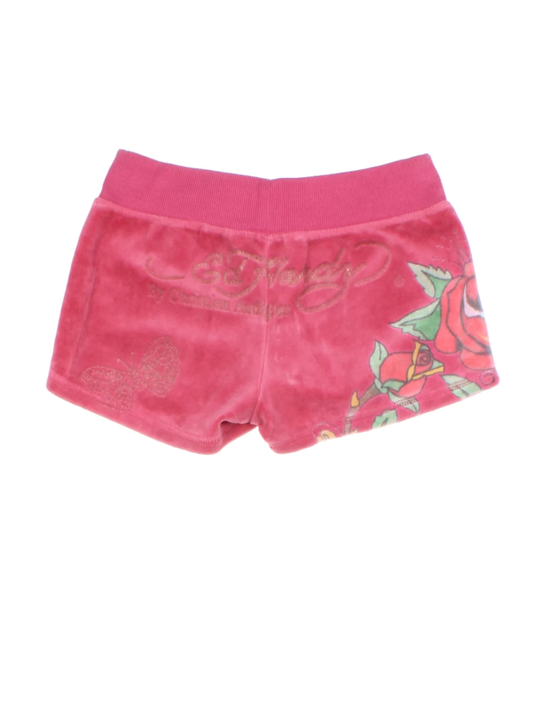 Y2K Ed Hardy Pink Graphic Velour Co-Ord (Size S)