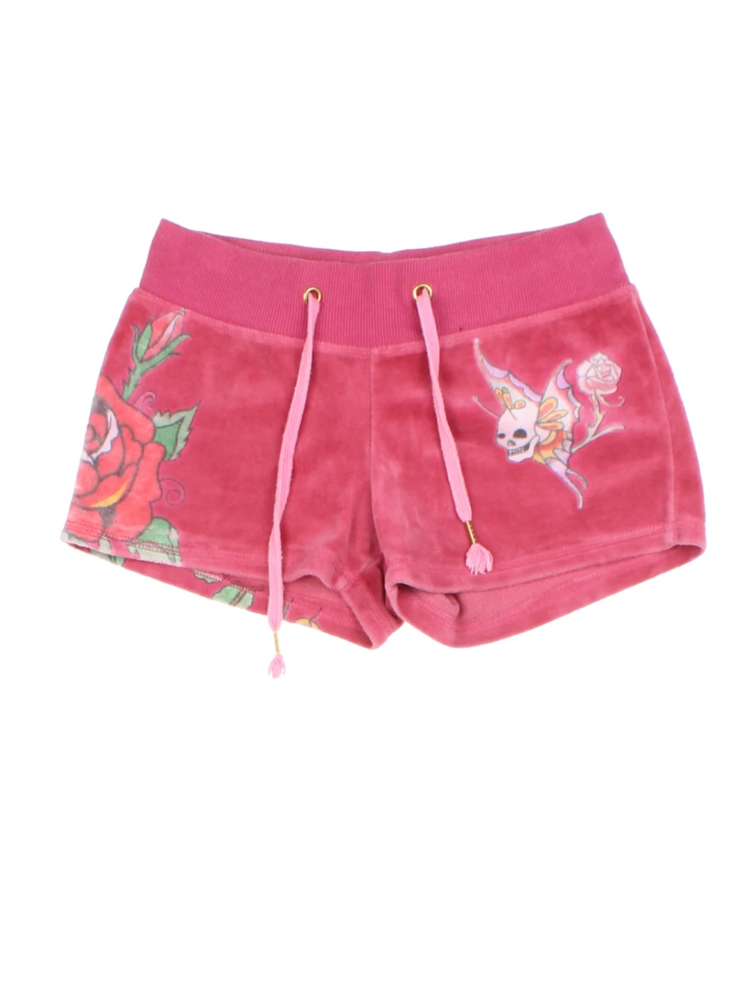 Y2K Ed Hardy Pink Graphic Velour Co-Ord (Size S)