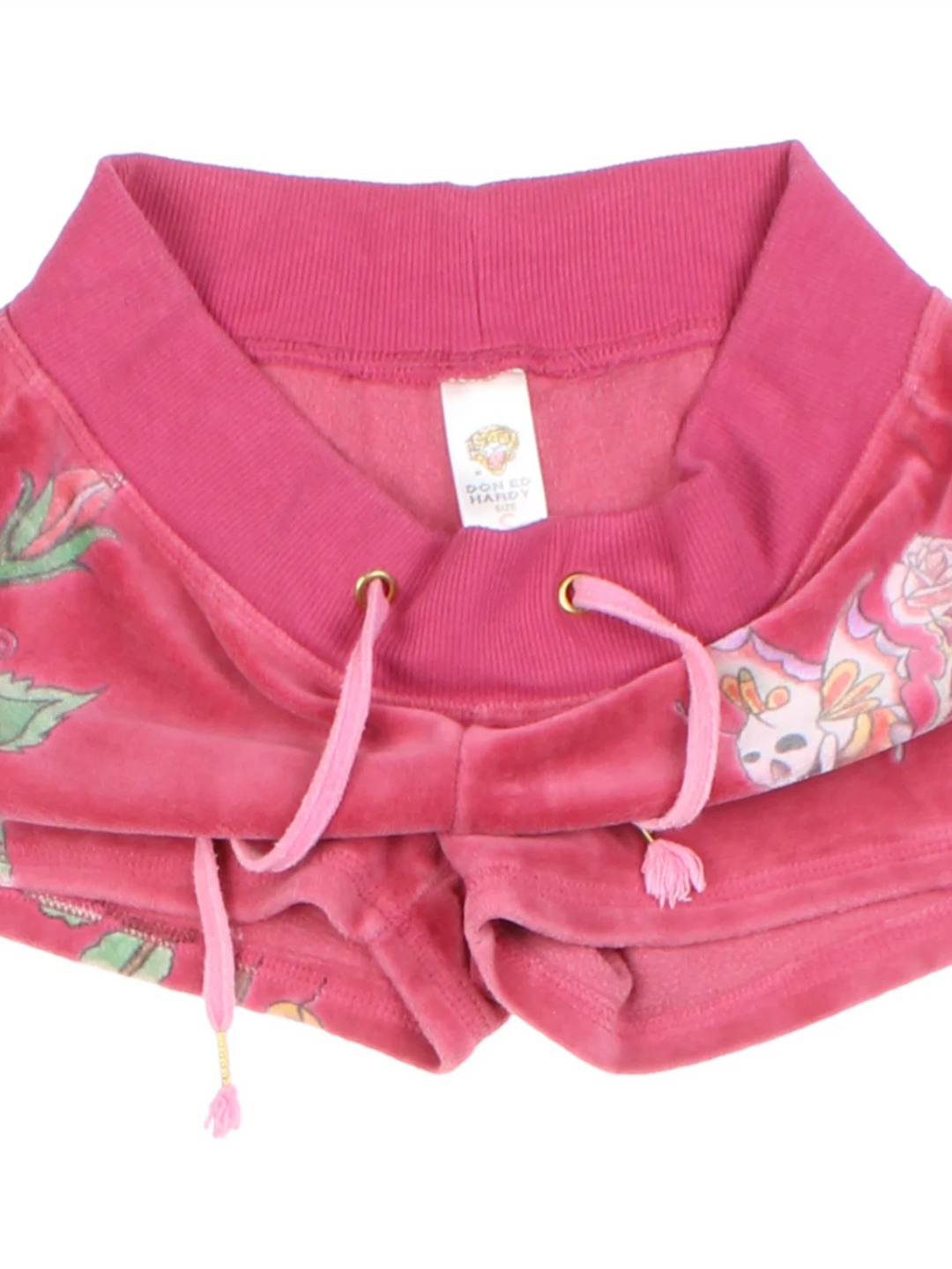 Y2K Ed Hardy Pink Graphic Velour Co-Ord (Size S)