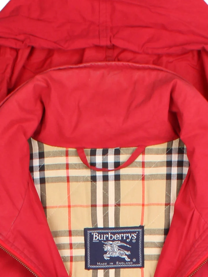 90's Burberry Red Hooded Jacket (Size XXXL)