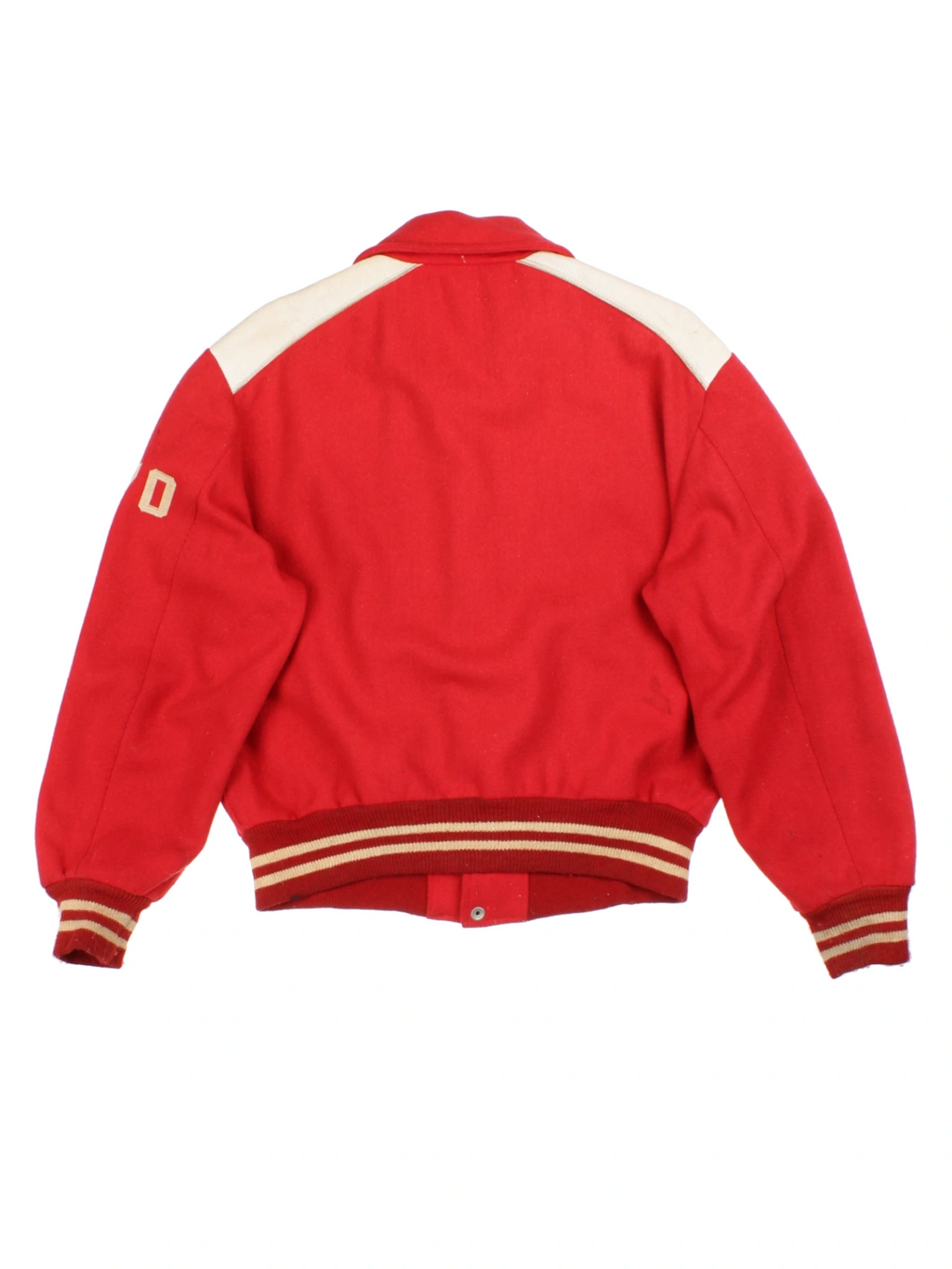 60's Embroidered Red Varsity Jacket (Size L)