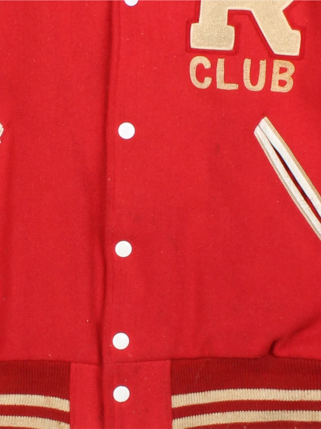 60's Embroidered Red Varsity Jacket (Size L)