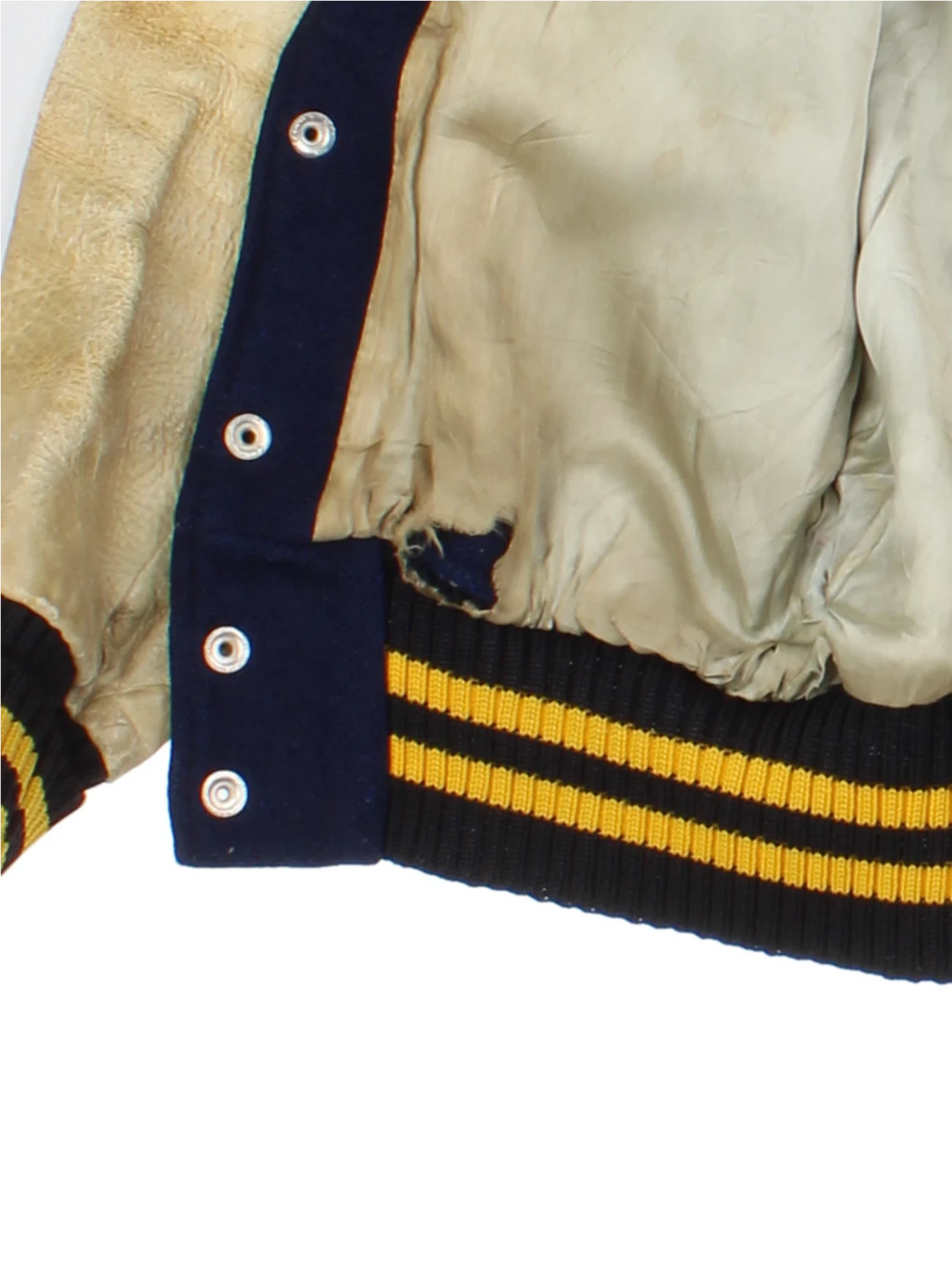 70's UCLA Blue Wool/Leather Varsity Jacket (Size S)