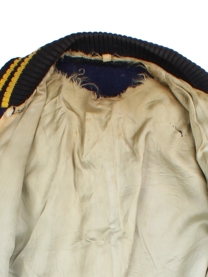 70's UCLA Blue Wool/Leather Varsity Jacket (Size S)