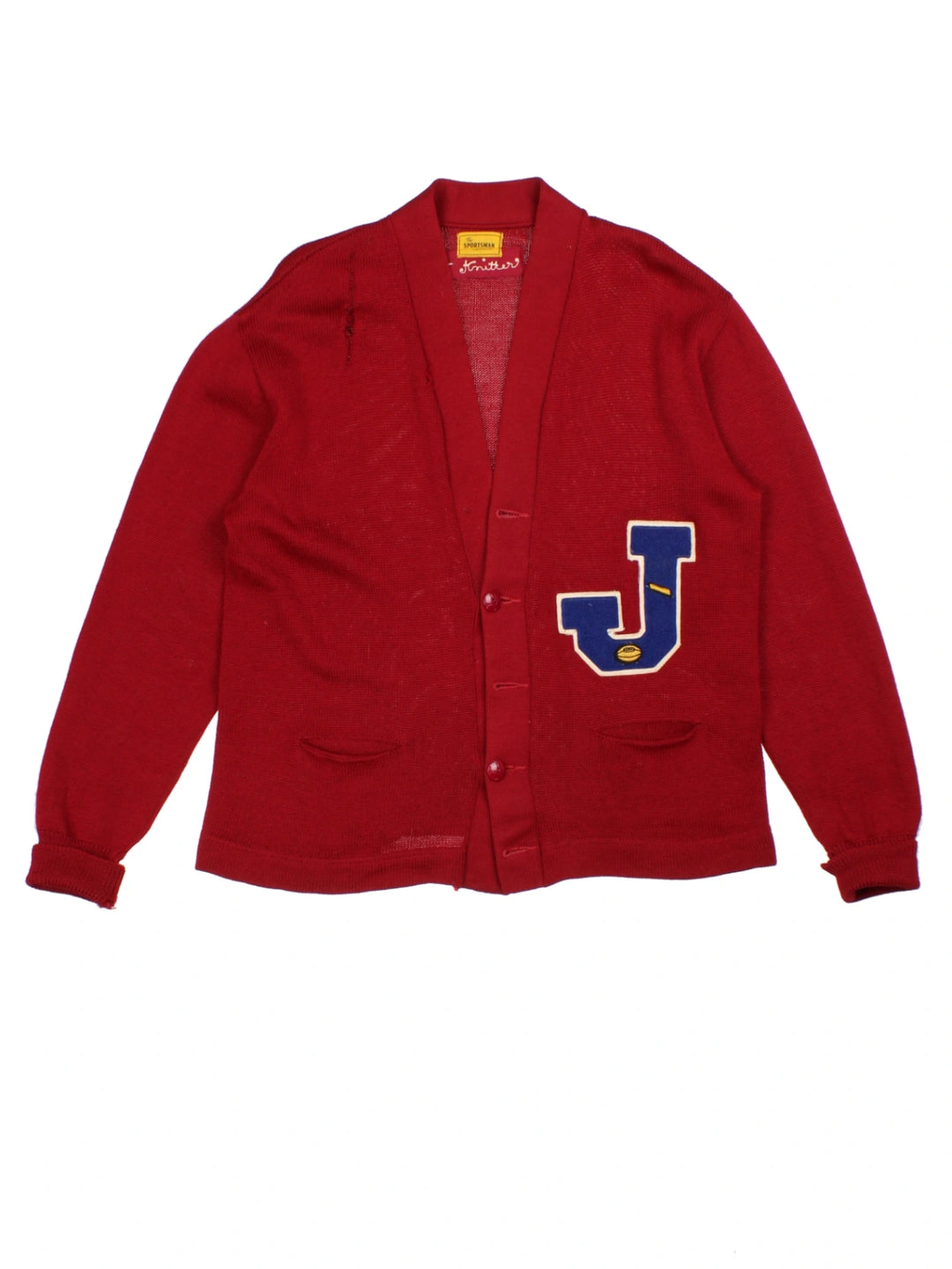 60's Letterman Red Varsity Cardigan (Size L)