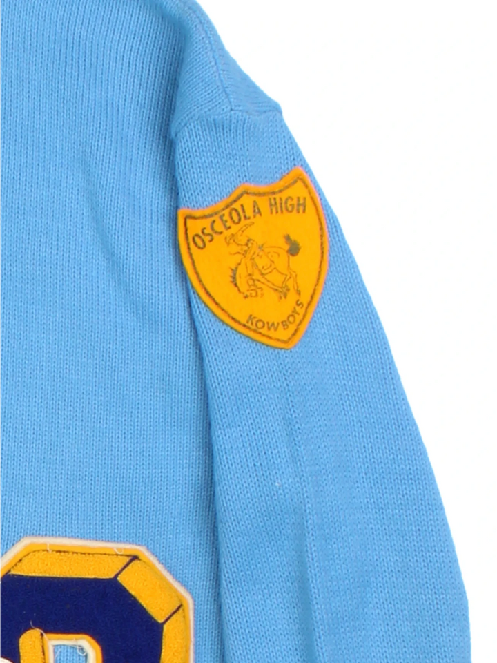 70's Varsity Blue Letterman Cardigan (Size M)