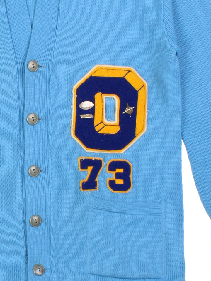 70's Varsity Blue Letterman Cardigan (Size M)