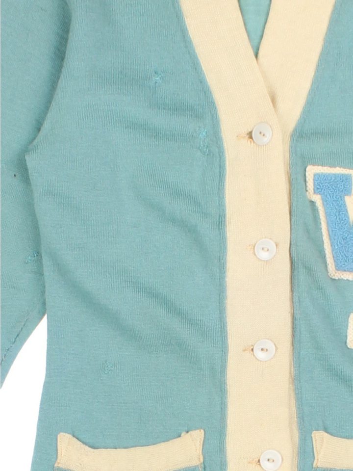 70's Letterman Blue Varsity Cardigan (Size XS)