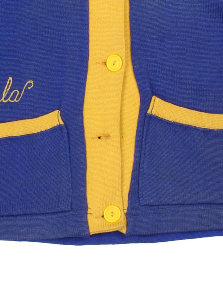 70's Delehanty High School Blue Varsity Cardigan (Size XS)