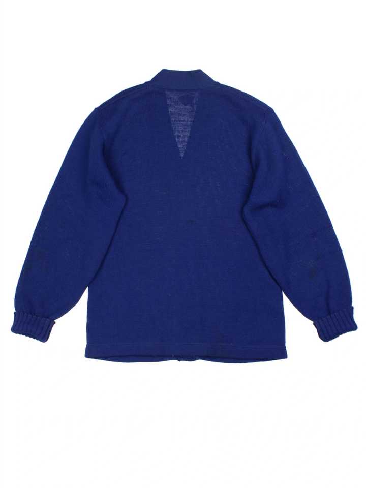 60's Letterman Blue Varsity Baseball Cardigan (Size S)