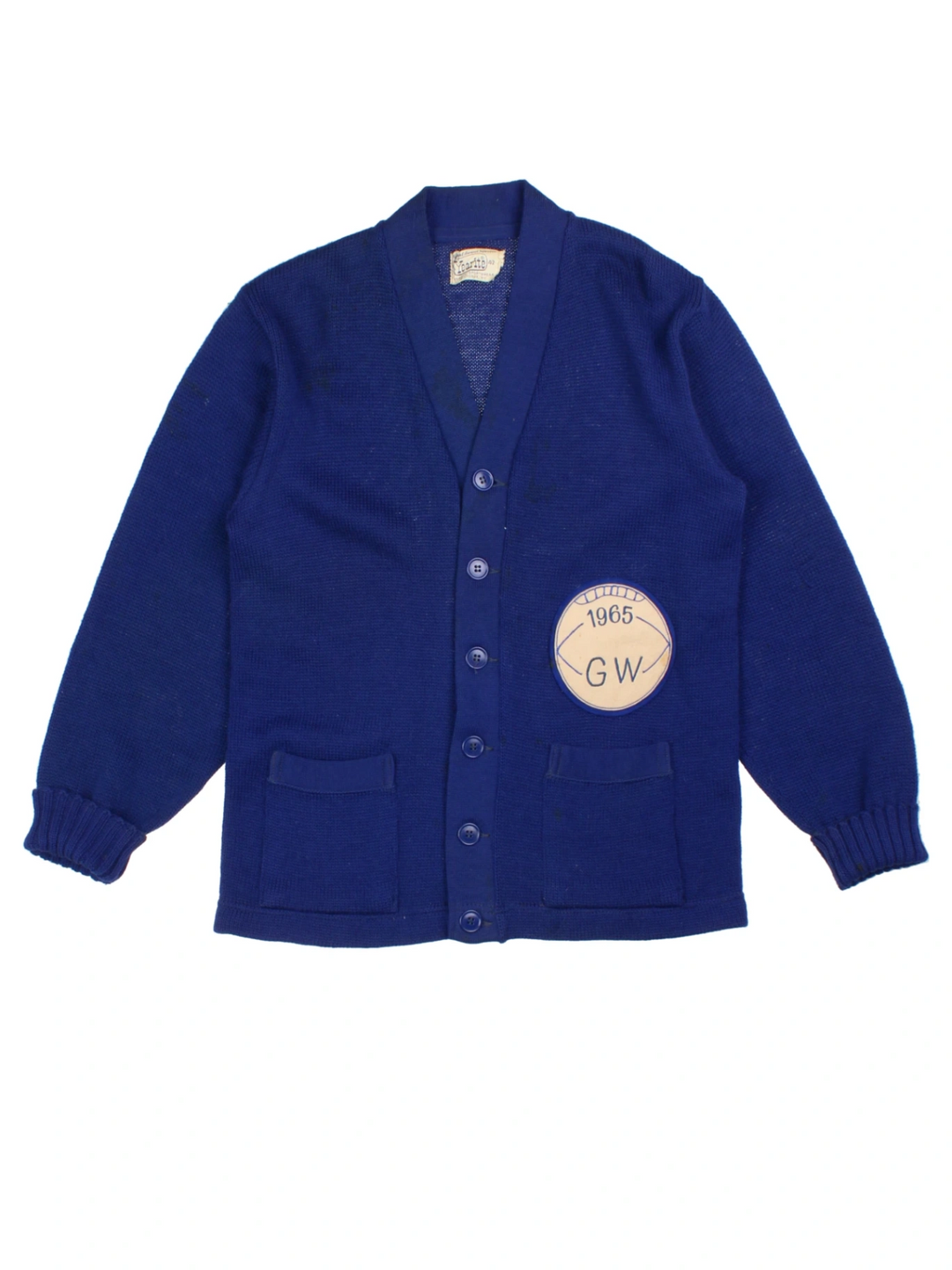 60's Letterman Blue Varsity Baseball Cardigan (Size S)