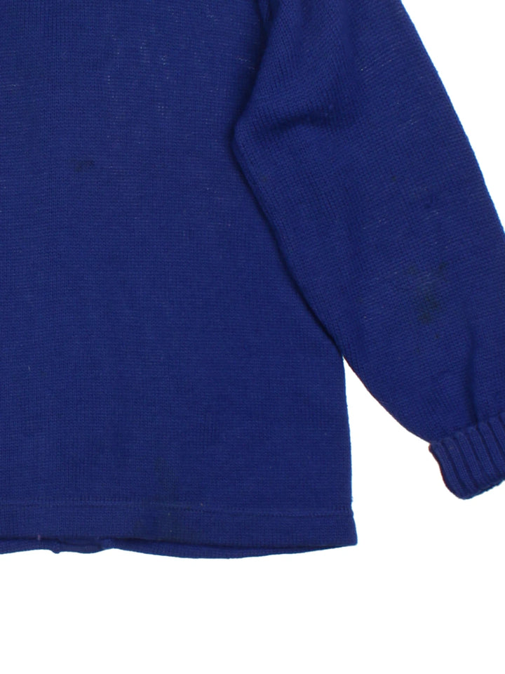 60's Letterman Blue Varsity Baseball Cardigan (Size S)