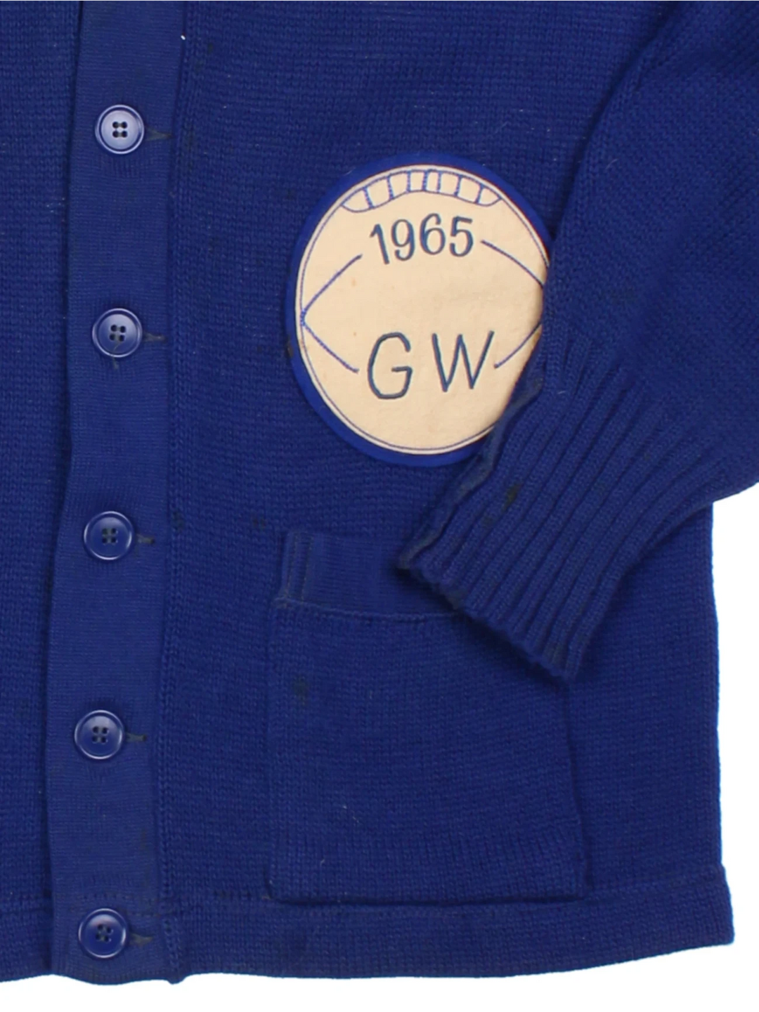 60's Letterman Blue Varsity Baseball Cardigan (Size S)
