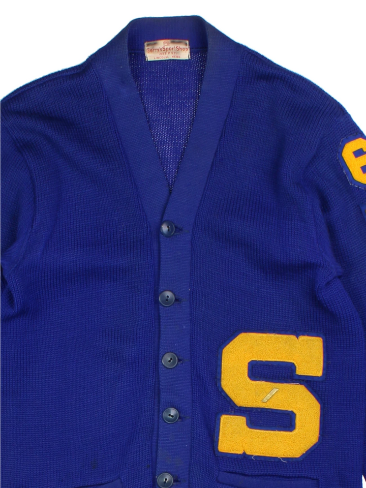 60's Varsity Blue Letterman Cardigan (Size S)