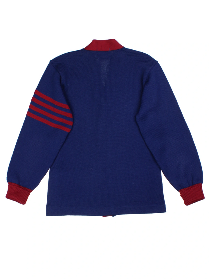 70's Letterman Blue Varsity Cardigan (Size S)