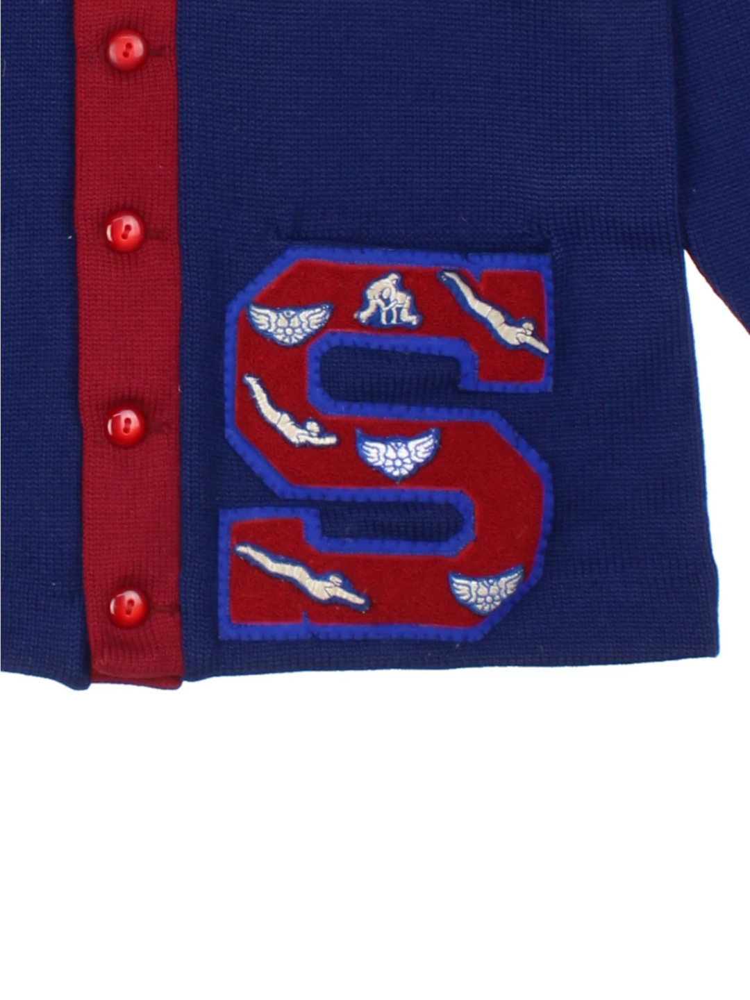 70's Letterman Blue Varsity Cardigan (Size S)