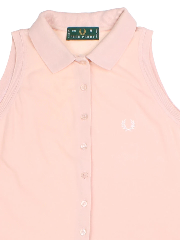 Fred Perry Pink Sleeveless Polo Shirt (Size M)