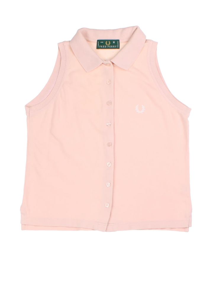Fred Perry Pink Sleeveless Polo Shirt (Size M)