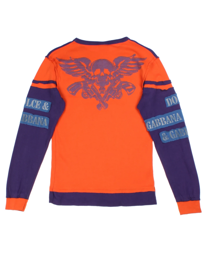 Dolce & Gabbana Orange Graphic Long Sleeve T-Shirt (Size M)