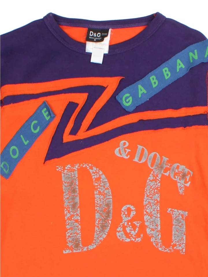 Dolce & Gabbana Orange Graphic Long Sleeve T-Shirt (Size M)