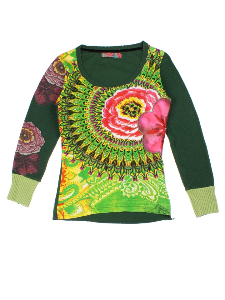 Y2K Desigual Floral Print Top (Size M)