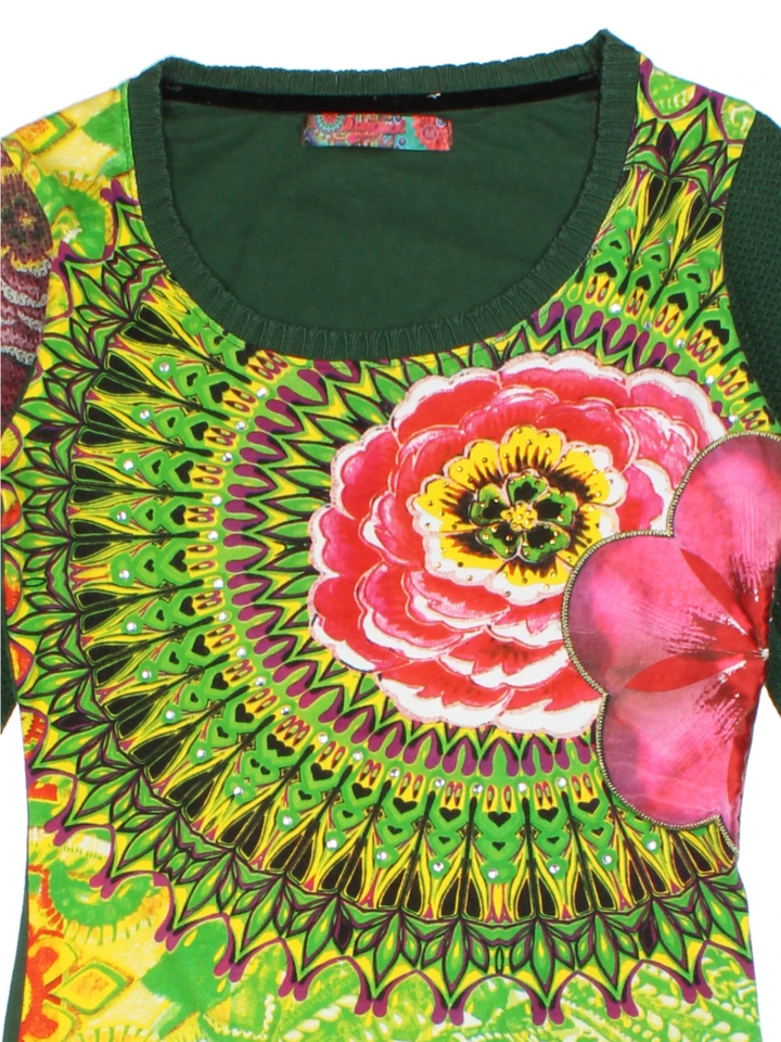 Y2K Desigual Floral Print Top (Size M)