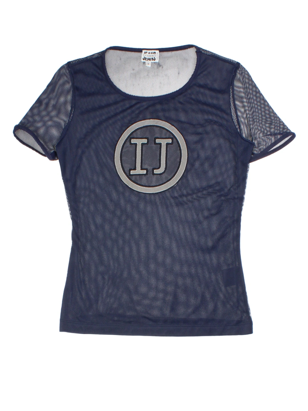 Y2K Navy Mesh Baby Tee (Size S)