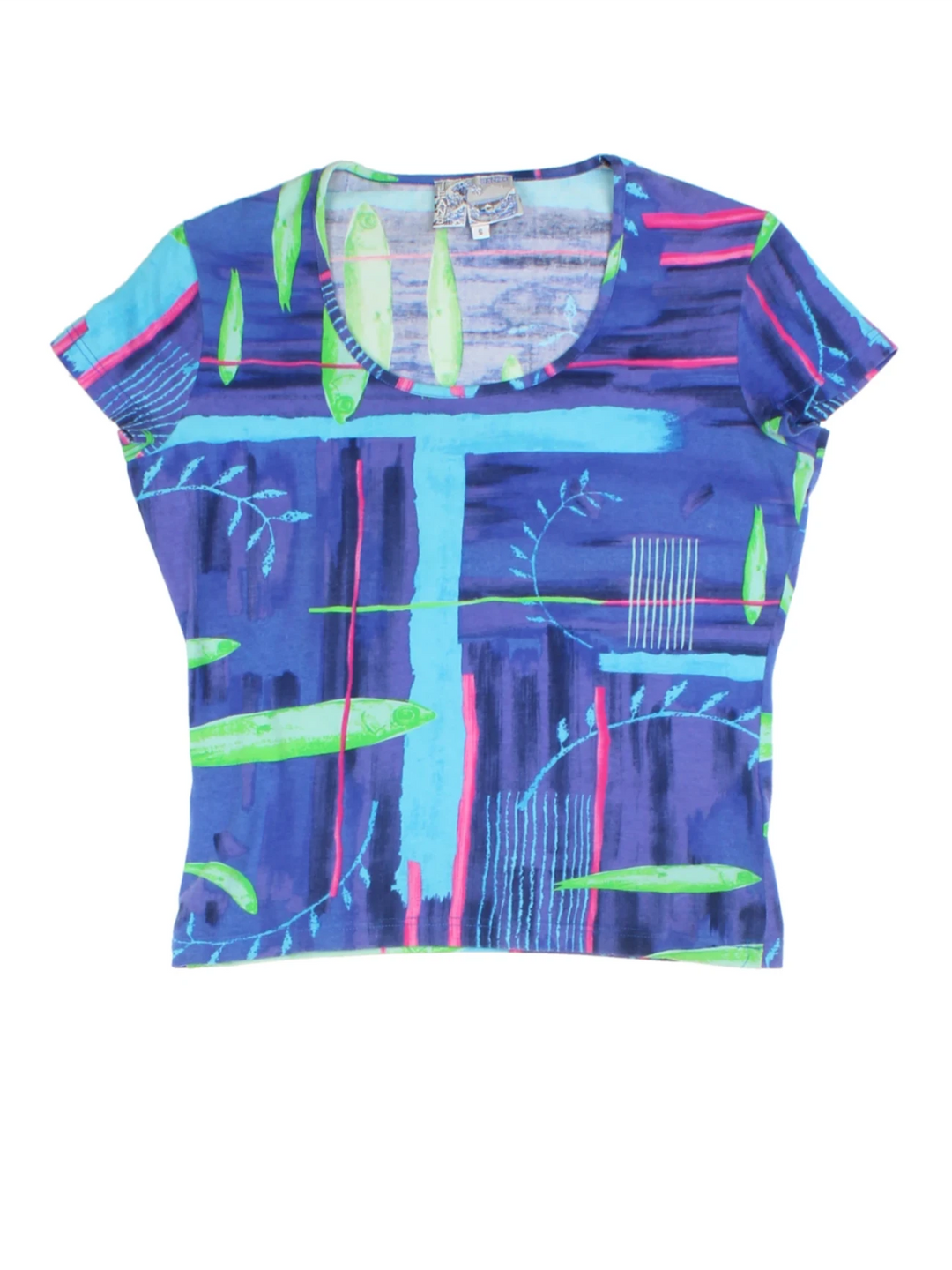 Y2K Kenzo Abstract Print T-Shirt (Size S)